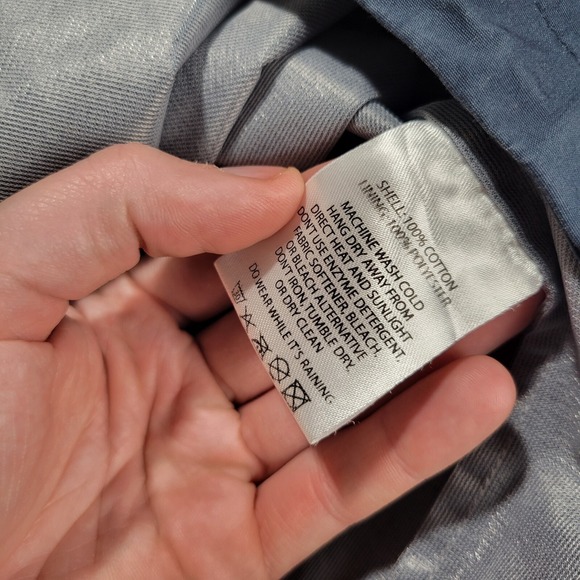 Line Of Trade Jacket Men Large Blue Portland Rain Coat‎ Hooded Full Zip Outdoors - Picture 8 of 9